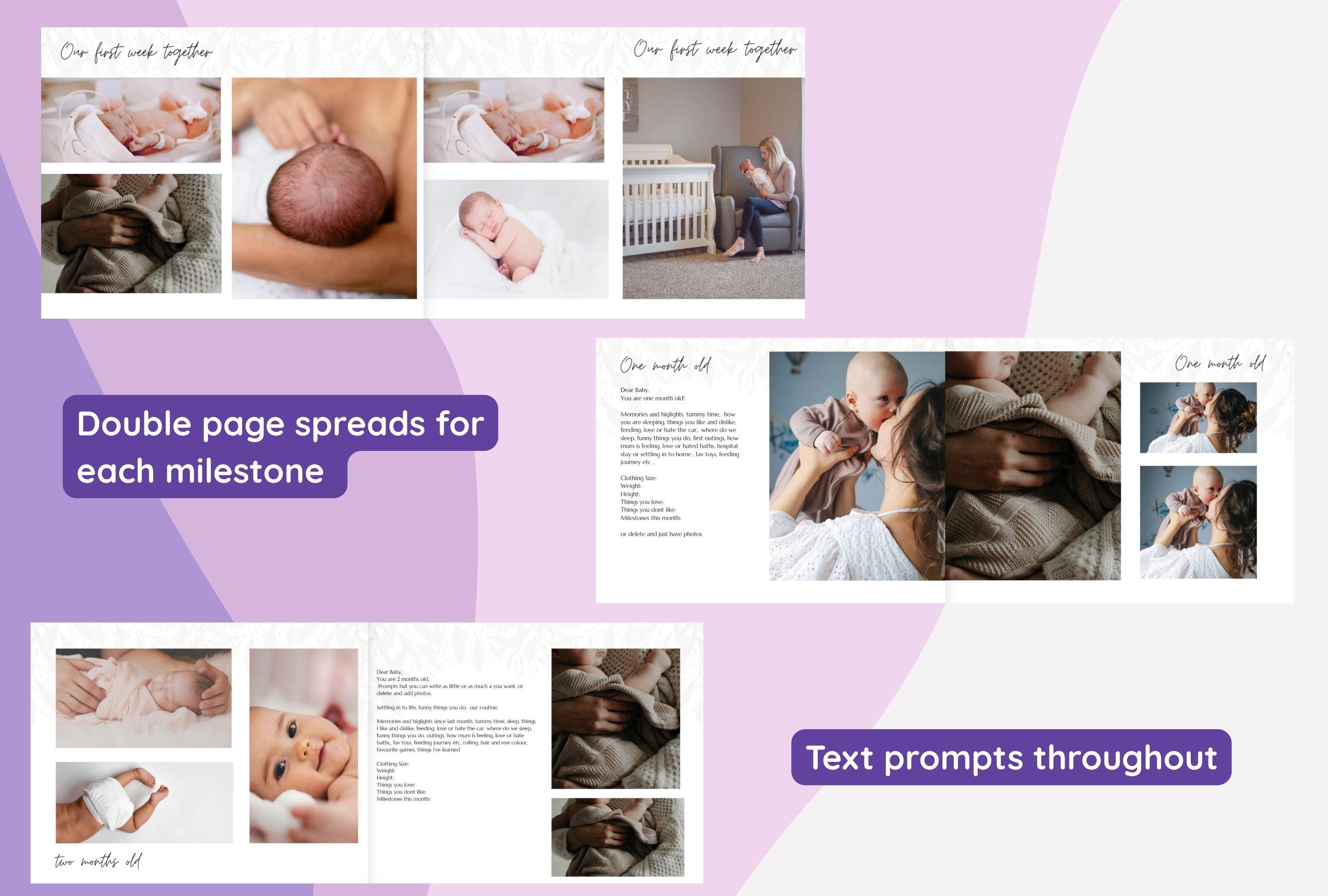 Personalised Modern Baby Book | Digital Baby Book Template | Printable ...