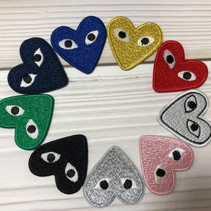 Heart Eye Embroidery Patch, 4cm Red Cartoon Iron On Applique, DIY Kids Clothes, Jacket, Bag, T-Shirt Repair Sewing Badge