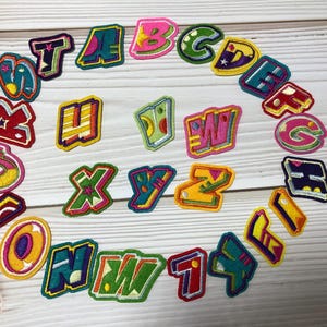 1.57 inch Colorful Alphabet Patches A-Z Embroidered Letters Iron-On DIY Clothing Jeans Bags Hats Shoes Repair Applique Badges