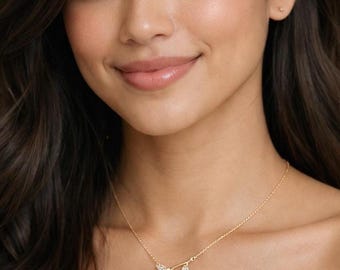 Promise Rose Dainty Necklace 18K Gold Laced Stainless Steel Jewelry, Mother's Day Gift Ideas 2026, for Wife, Gifts for Her