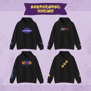 Embroidered Huntrix Saja Boys Hoodie Jacket - Kpop Demon Hunters Hooded Jacket for Teens to Adults
