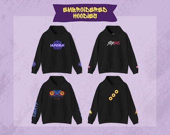 Embroidered Huntrix Saja Boys Hoodie Jacket - Kpop Demon Hunters Hooded Jacket for Teens to Adults