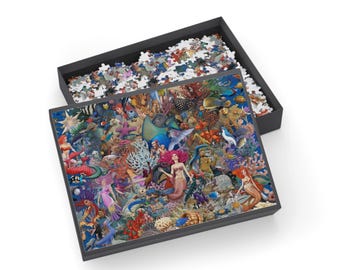 Underwater Mermaid Scene Puzzle | Ocean Creatures Jigsaw 500-1000 pieces