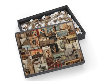 Vintage London Collage Jigsaw Puzzle 500-1000 Piece