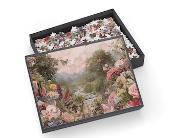 Floral Forest Scene Puzzle 500-1000 Pieces | Nature Wildlife Landscape Jigsaw