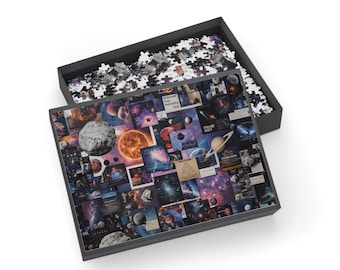 Galaxy Space Invasion Collage Puzzle 500-1000 Jigsaw Piece | Cosmic Planets Nebula