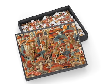 Vintage Mushroom Dew MJ Dope Forest Puzzle | 500-1000 pieces