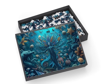 Underwater Mermaid Queen Illustration Puzzle | 500-1000 pieces