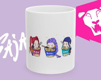 Cute Huntrix Mug Rumi Mira and Zoey, Ramen Kpop Demon Hunters Mug, Hunter Rumi Mug, Hunter Mira Mug, Hunter Zoey Mug