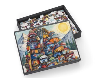 Stacked Ski Winter Accessories Puzzle | 500-1000 pieces
