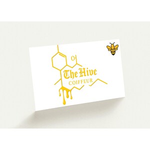 Stijlvolle visitekaartjes voor The Hive Coiffeur Barbershop - custom design, perfect for barbers