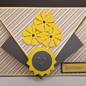 carte fleur jaune 11x15,5cm