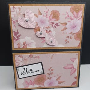 carte "Bon Anniversaire" rose 11x14cm