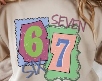 Six Seven Png, 67 Retro Clipart, 6-7 Shirt Sublimation, trending Digital Download