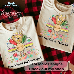 Teacher Principal Turkey Png Bundle, One Thankful Coquette Thanksgiving Clipart, Classroom Sublimation