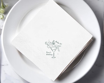 Personalized Dirty Thirty Birthday Napkins, Dirty 30! Martini Glass Napkins, Custom Party Cocktail Napkin, A Tini Bit Older Napkins Decor