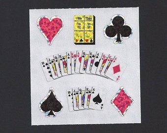 Free Shipping! Sandylion Stickers: Playing Cards - Hearts Clubs Spades Diamonds Card Solitaire Poker Blackjack Rummy Game Casino Gambling