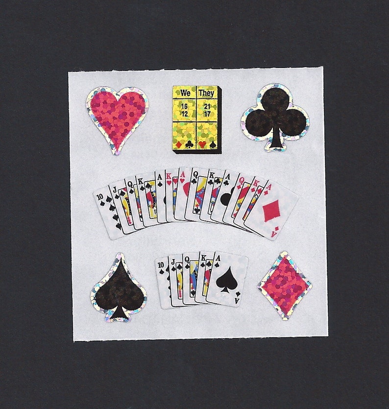 Free Shipping Sandylion Stickers: Playing Cards Hearts Clubs Spades Diamonds Card Solitaire Poker Blackjack Rummy Game Casino Gambling image 1