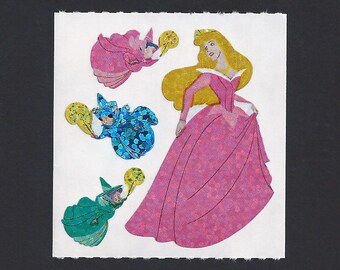 Free Shipping! Sandylion Stickers: Disney Sleeping Beauty - Princess Aurora Fauna Flora Merryweather Fairy Godmother Magic Fairies Wands