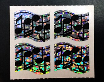 Free Shipping! Rare Hambly Stickers: Music Notes     Vintage Collection Retired Hard to Find Collector 1980's Sheet Musical Musician Teacher