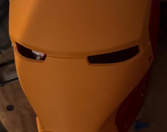 カスタムアイアンマンヘルメット、音声起動、耳にLED - ゴールドと