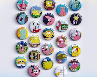 Funny Meme Cartoon Button Pin/ Magnet Set - 1 Inch