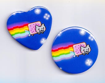 Nyan Cat Large Button Pin/ Magnet  - 2.25 Inch