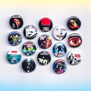 Small Horror Movie Button Pin/ Magnet Set - 1 Inch