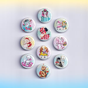 Small Vintage Animal Button Pin/ Magnet Set - 1 Inch