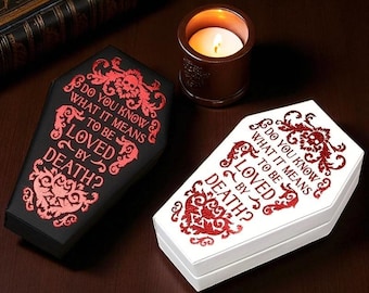 Velvet Coffin Jewelry Box: Gothic Ring & Necklace Organizer