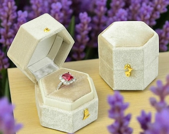 Velvet Ring Box, Elegant Wedding Proposal, Keepsake Gift