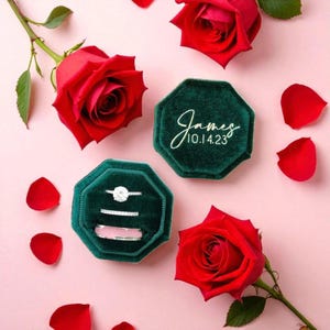 Scatola per anello personalizzata, scatola per anello di fidanzamento, scatola per anello nuziale, scatola per anello in velluto, scatola per anello, scatola per anello, regalo di anniversario, regalo di nozze