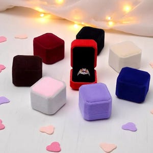 Engagement Ring Box, Wedding Ring Box, Velvet Ring Box, Ring Box, Ring Bearer Box, Single Ring Box, Proposal Ring Box, Organizer Ring Box