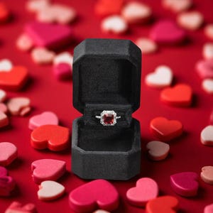 Velvet Ring Box: Personalized Wedding Engagement Keepsake