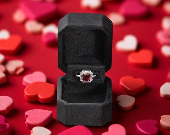 Velvet Ring Box: Personalized Wedding Engagement Keepsake