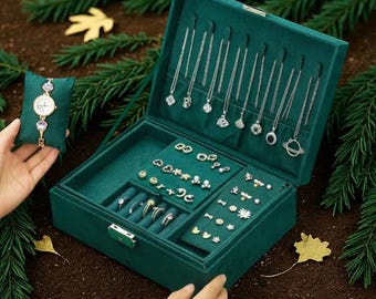 Personalizowane pudełko na biżuterię podróżną, elegancki organizer ze skóry PU