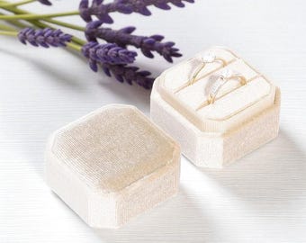 Velvet Engagement Ring Box, Wedding Ring Holder, Anniversary Gift