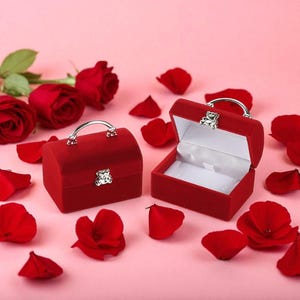 ベルベットバッグ型リングボックス：エレガントな結婚婚約記念品