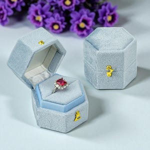Personalized Velvet Ring Box: Engagement, Wedding, Anniversary