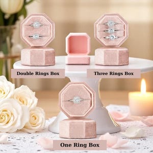 Triple Slot Velvet Ring Box, 1| 2| 3 Slot Ring Box, 26 Colors Engagement Ring Box, Wedding Ring Box, Proposal Ring Bearer, Monogram Ring Box