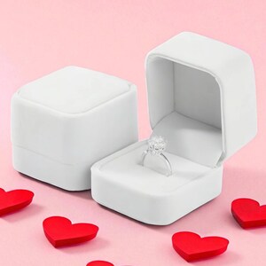 Verlobungsring Box , Ehering Box , Samt Ringbox , Ring Box , Ringträger Box , Einzelring Box , Jubiläumsgeschenk , Hochzeitsgeschenk