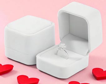 Velvet Engagement Ring Box, Wedding Keepsake, Anniversary Gift