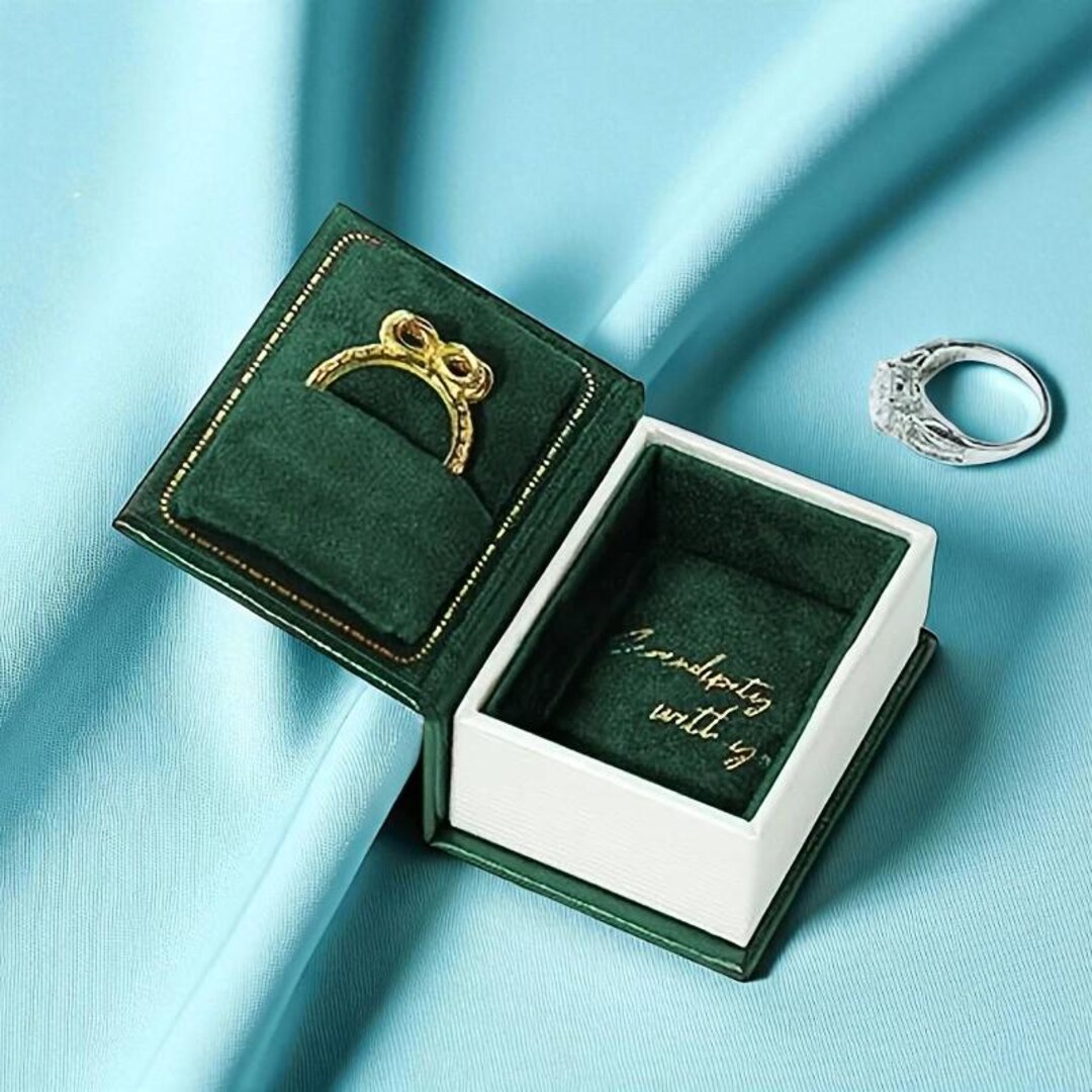 Velvet Book Ring Box, Wedding Engagement Ring Holder, Anniversary Gift ...