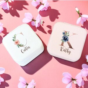 Initials Customized Travel Jewelry Box, Jewelry Box, Jewelry Organizer, Organizer Box, Jewelry Holder, Personalized Jewelry Storage