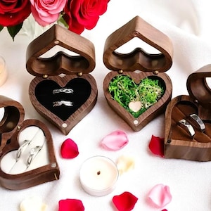 Engagement Ring Box, Wedding Ring Box, Wood Ring Box, Personalized Ring Box, Ring Bearer Box, Engraved Ring Box, Multi Ring Box