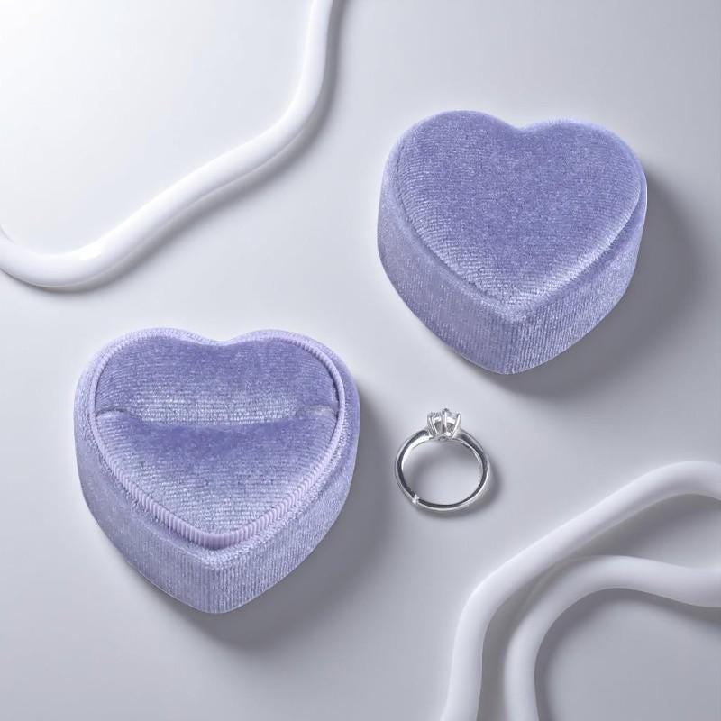 Velvet Heart-Shaped Ring Box: Elegant Engagement & Wedding Keepsake