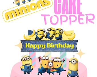 Adorno para tarta imprimible de los Minions