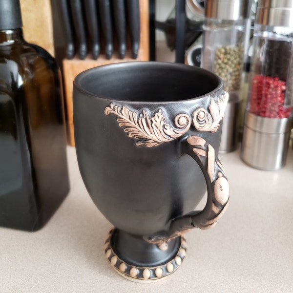 Black Velvet Baroque Teacup