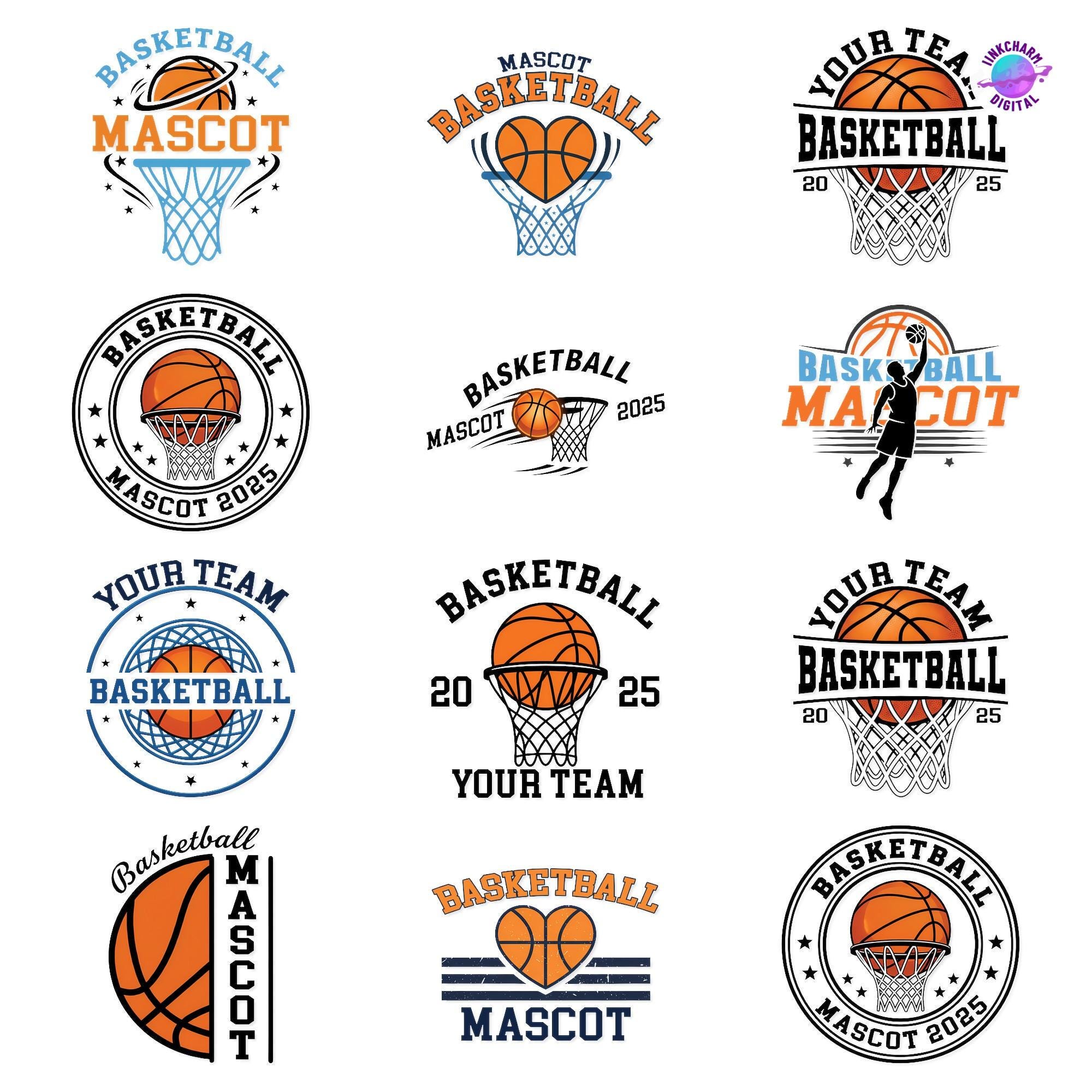 Custom Crew Names Custom Team Name Png Bundle, 20 PNG Basketball Team, Mascot Basketball ...