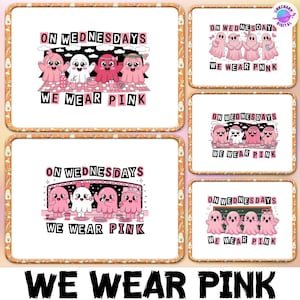 On Wednesdays We Wear Pink Png Bundle, 20 PNG Pink Halloween, Halloween Boo Png Bundle, Cute Pink Ghost Png, Mean Girls Png, Halloween Png